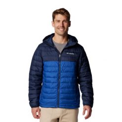 Kurtka puchowa męska Columbia Powder Lite II Hooded. Niebieskie kurtki Columbia, m, bez wzorów, z puchu, bez kaptura. Za 440.00 zł.