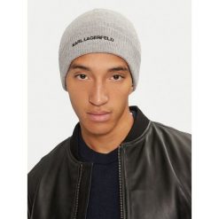 Czapka KARL LAGERFELD. Szare czapki zimowe KARL LAGERFELD, bez wzorów. Za 299.99 zł.