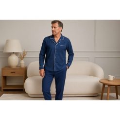 Piżama męska rozm. L P751310 B11 Navy Blue. Niebieskie piżamy Massana Homewear, l, z aplikacjami, z bawełny, bez ramiączek. Za 330.00 zł.