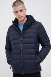 Superdry Kurtka męska kolor granatowy zimowa. Niebieskie kurtki Superdry, na zimę, l, bez wzorów, z włókna, z kapturem. W wyprzedaży za 449.99 zł.