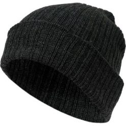 Grafitowa Męska Czapka, Prążkowana Beanie, Jesienno-Zimowa, Szara. Szare czapki zimowe Pako Jeans, bez wzorów, z jeansu. Za 35.00 zł.