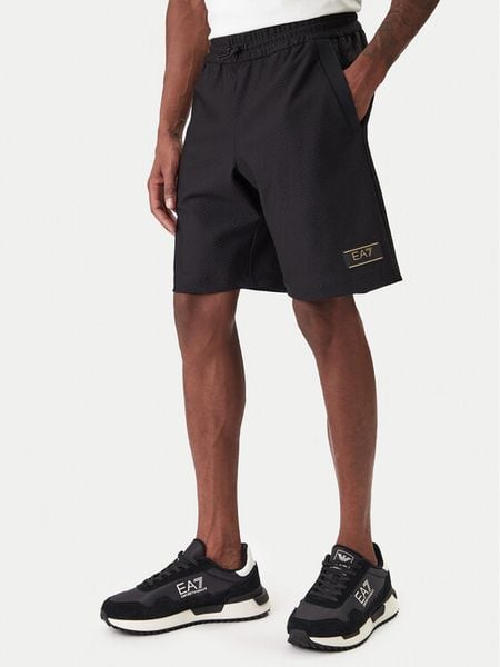 EA7 Emporio Armani Szorty sportowe 7M001340 AF21099 UC001 Czarny Regular Fit. Czarne krótkie spodenki sportowe EA7 Emporio Armani, m, bez wzorów, z syntetyku. Za 539.99 zł.