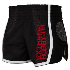 Spodenki Muay Thai męskie EXTREME HOBBY BLACK ARMOUR. Czarne szorty EXTREME HOBBY, l, bez wzorów, z elastanu, sportowe. Za 209.00 zł.
