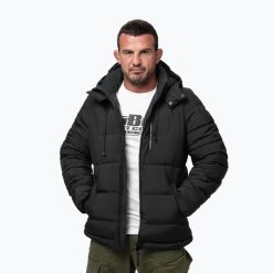 Kurtka zimowa męska Pitbull Piedmont Quilted Hooded. Czarne kurtki PITBULL, na zimę, l, bez wzorów, z materiału, bez kaptura. Za 339.99 zł.