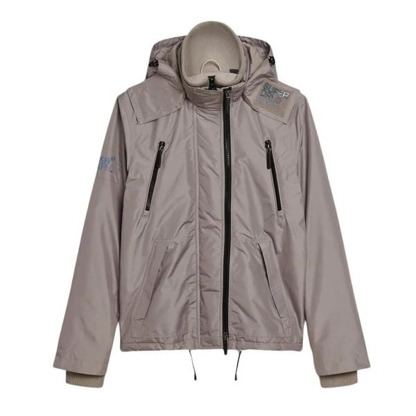 Kurtka przeciwdeszczowa z kapturem Superdry Mountain. Brązowe kurtki Superdry, xl, bez wzorów, z bawełny, z kapturem. Za 459.30 zł.