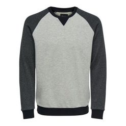 ONLY&SONS Męska bluza Raglan Structure Sweat MediumGrey (rozmiar L). Bluzy Only&Sons, l, bez wzorów, z bawełny, z kapturem. W wyprzedaży za 102.00 zł.