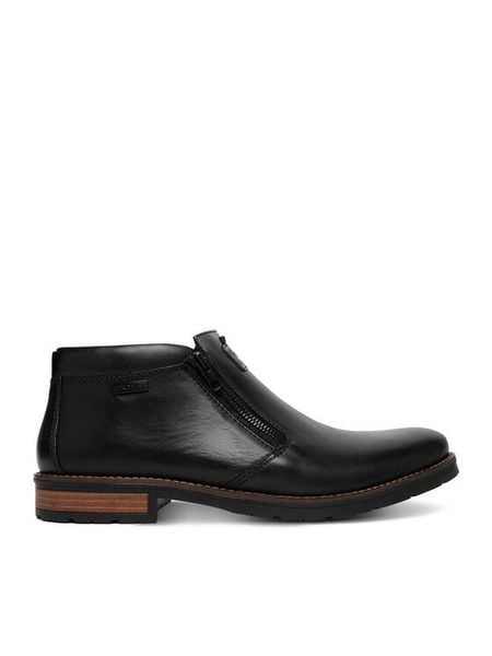 Rieker Botki CEO-14656-00 Czarny. Czarne botki sznurowane Rieker, bez wzorów, ze skóry, bez obcasa, bez zapięcia. Za 459.99 zł.