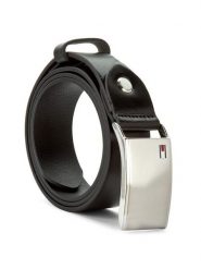 Tommy Hilfiger Pasek Męski Th Plaque Belt 3.5 Adj AM0AM01995 Czarny. Czarne paski Tommy Hilfiger, bez wzorów, ze skóry. Za 169.99 zł.