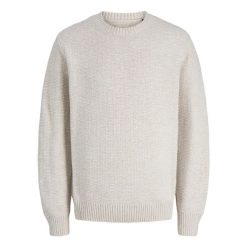 Sweter Jack & Jones Blue Jeremy Stone szary. Niebieskie swetry nierozpinane Jack&Jones, m, bez wzorów, bez kołnierzyka, bez ramiączek. Za 211.46 zł.