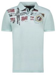 Geographical Norway Koszulka polo "Kimac" w kolorze błękitnym rozmiar: M. Niebieskie koszulki polo Geographical Norway, m, bez wzorów, z bawełny, bez kołnierzyka, bez ramiączek. Za 83.42 zł.