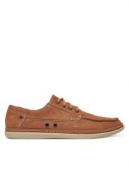 Nautica Półbuty VITO-24 MB Brązowy. Brązowe eleganckie półbuty Nautica, bez wzorów, z nubiku, bez obcasa, bez zapięcia. Za 249.99 zł.