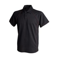 Męska Koszulka Polo Z Kontrastową Lamówką. Brązowe koszulki polo sportowe FINDEN & HALES, m, bez wzorów, bez kołnierzyka, bez ramiączek. Za 134.99 zł.