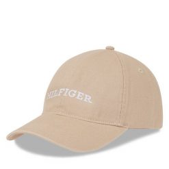 Czapka z daszkiem Tommy Hilfiger. Brązowe czapki z daszkiem Tommy Hilfiger, bez wzorów. Za 99.99 zł.