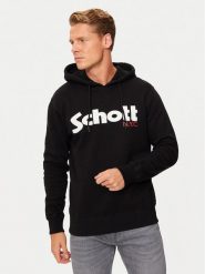 SCHOTT N.Y.C. Bluza SWHOOD Czarny Regular Fit. Czarne bluzy SCHOTT N.Y.C., m, bez wzorów, z bawełny, bez kaptura. Za 219.99 zł.