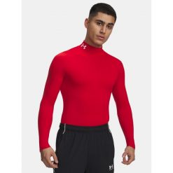 Longsleeve męski Under Armour Comp Mock UA Armour. Czerwone bluzy Under Armour, m, bez wzorów, bez kaptura. Za 189.99 zł.