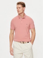 Tommy Hilfiger Polo Palm Under Collar MW0MW34738 Różowy Regular Fit. Czerwone koszulki polo Tommy Hilfiger, m, bez wzorów, z bawełny, bez kołnierzyka, bez ramiączek. Za 329.99 zł.