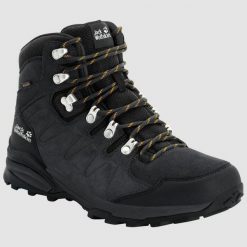 Buty trekkingowe męskie Jack Wolfskin Refugio Texapore Mid. Czarne buty trekkingowe Jack Wolfskin, bez wzorów, z materiału, za kostkę, bez zapięcia, trekkingowe. Za 588.00 zł.