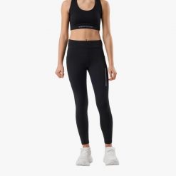 Długie legginsy trening junior Swedemount Core Pocket Tights Long szybkoschnące. Czarne legginsy długie sportowe SWEDEMOUNT, m, bez wzorów, z materiału, do biegania. Za 99.99 zł.