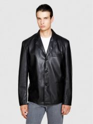 Sisley Kurtka z imitacji skóry 2NHCSW01D Czarny Regular Fit. Czarne kurtki Sisley, m, bez wzorów, ze skóry, bez kaptura. Za 459.99 zł.