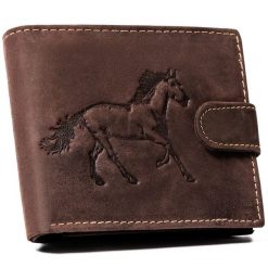 Portfel męski N992L-CHM-HORSE-BL B c. brązowy. Brązowe portfele Inny, bez wzorów, z nubiku. Za 59.99 zł.