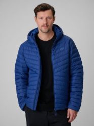 4F Kurtka z wypełnieniem syntetycznym męska - granatowa XL. Niebieskie kurtki 4F, m, bez wzorów, z materiału, z kapturem. Za 299.99 zł.