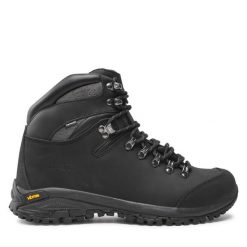Trekkingi Halti. Czarne botki sznurowane Halti, bez wzorów, bez obcasa, bez zapięcia. Za 609.99 zł.