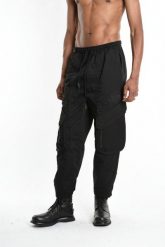 La Haine Inside Us Spodnie Cargo | 3P M1275 | Mężczyzna | Czarny. Czarne spodnie materiałowe La Haine Inside Us, na co dzień, m, z aplikacjami, z bawełny, eleganckie, długie. W wyprzedaży za 799.00 zł.