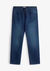 Jeansy relaxed fit z elastyczną wstawką w pasie, straight. Niebieskie jeansy bonprix, m. Za 84.99 zł.