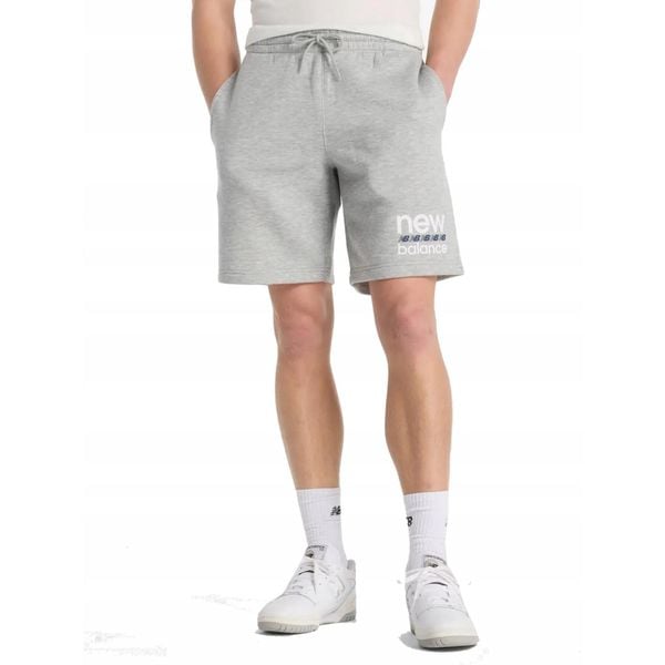 SPODENKI SZORTY męskie NEW BALANCE MS51940AG dresowe sportowe szare XL. Szare krótkie spodenki sportowe New Balance, l, bez wzorów, z dresówki. Za 169.00 zł.