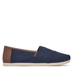 Półbuty Toms. Niebieskie eleganckie półbuty Toms, bez wzorów, bez obcasa, bez zapięcia. Za 199.99 zł.