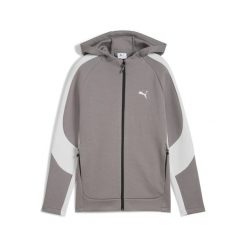 Młodzieżowa bluza z kapturem z zamkiem na całej długości EVOSTRIPE PUMA. Szara bluzy z kapturem Puma, m, bez wzorów, z kapturem. W wyprzedaży za 234.00 zł.