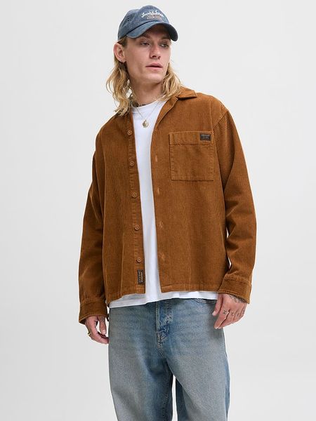 Jack & Jones Koszula sztruksowa w kolorze jasnobrązowym rozmiar: XXL. Brązowe koszule Jack & Jones, xxl, bez wzorów, z bawełny, bez kołnierzyka, bez ramiączek. Za 87.19 zł.