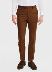 PAKO LORENTE – Brązowe spodnie ganiturowe. Brązowe eleganckie spodnie Pako Lorente, m, z elastanu, eleganckie. Za 349.99 zł.