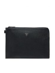 Guess Saszetka PMBASA P5235 Czarny. Czarne saszetki i nerki Guess, z aplikacjami, ze skóry. Za 299.99 zł.