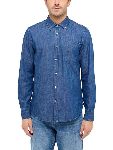 Mustang Koszula dżinsowa w kolorze niebieskim rozmiar: M. Niebieskie koszule Mustang, m, bez wzorów, z bawełny, bez kołnierzyka, bez ramiączek. Za 135.81 zł.