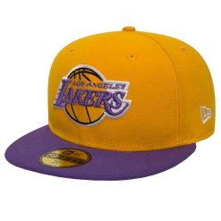 Czapka z daszkiem męska New Era Los Angeles Lakers NBA Basic Cap. Żółte czapki z daszkiem New Era, bez wzorów, z poliesteru. Za 149.99 zł.