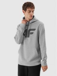 4F Bluza 4FAW23TSWSM694 Szary Regular Fit. Szare bluzy 4F, m, bez wzorów, z bawełny, bez kaptura. Za 99.99 zł.