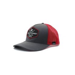 Czapka Trucker - 5 Paneli / Z recyklingu / Jeden rozmiar (Szary/Czerwony). Szare czapki z daszkiem SURF MONKEY, z aplikacjami. Za 159.95 zł.
