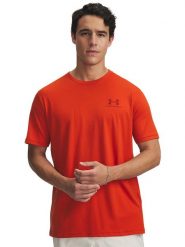Under Armour Koszulka w kolorze pomarańczowym rozmiar: L. Pomarańczowe bezrękawniki Under Armour, l, bez wzorów, bez kołnierzyka, bez ramiączek. Za 86.99 zł.