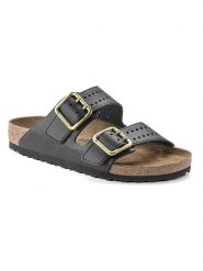Birkenstock Skórzane klapki "Arizona Bold" w kolorze czarnym rozmiar: 43. Czarne klapki Birkenstock, ze skóry. Za 741.83 zł.