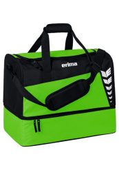 Torba sportowa z dolną przegrodą Erima Six Wings. Czarne torby na ramię Erima, bez wzorów, z poliesteru, na ramię, duże, z nadrukiem, bez dodatków. Za 97.99 zł.