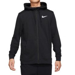 Bluza sportowa męska Nike Drifit. Czarne bluzy z kapturem Nike, l, bez wzorów, z kapturem. Za 402.00 zł.