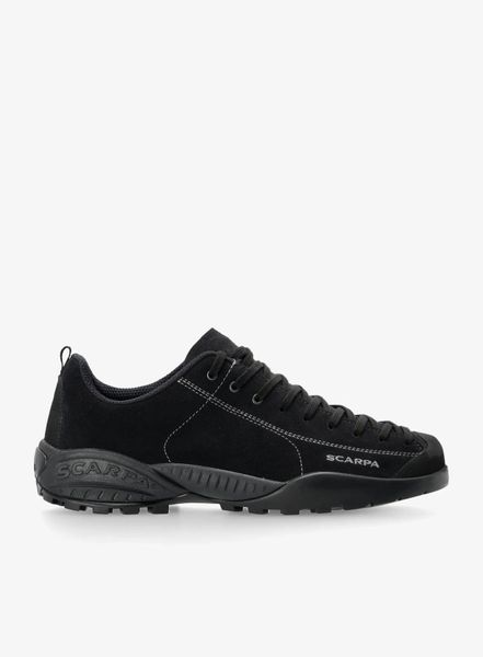 Buty outdoor męskie Scarpa Mojito - black. Czarne buty turystyczne Scarpa, bez wzorów, z gumy, bez zapięcia, outdoorowe. Za 636.79 zł.