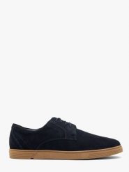 Granatowe półbuty męskie w stylu casual BARNEY. Niebieskie eleganckie półbuty Ryłko, bez wzorów, ze skóry, bez obcasa, bez zapięcia. Za 379.99 zł.