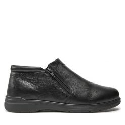 Półbuty Caprice. Czarne eleganckie półbuty Caprice, bez wzorów, bez obcasa, bez zapięcia. Za 249.99 zł.