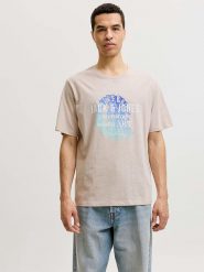 Jack & Jones Koszulka "Gradient" w kolorze beżowym rozmiar: L. Brązowe bezrękawniki Jack & Jones, l, bez wzorów, z bawełny, bez kołnierzyka, bez ramiączek. Za 48.28 zł.
