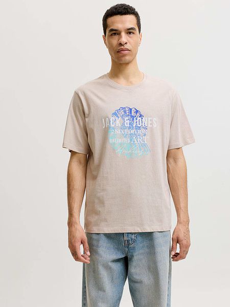 Jack & Jones Koszulka "Gradient" w kolorze beżowym rozmiar: XXL. Brązowe bezrękawniki Jack & Jones, xxl, bez wzorów, z bawełny, bez kołnierzyka, bez ramiączek. Za 48.62 zł.