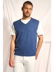 Just Cashmere Kaszmirowy bezrękawnik "Corki" w kolorze niebieskim rozmiar: XXL. Niebieskie bluzy Just Cashmere, xxl, bez wzorów, z kaszmiru, bez kaptura. Za 344.54 zł.