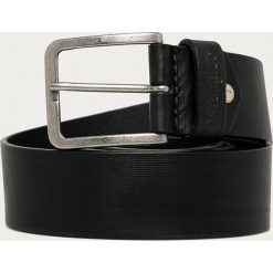 Wrangler - Pasek skórzany. Czarne paski Wrangler, bez wzorów. W wyprzedaży za 179.99 zł.