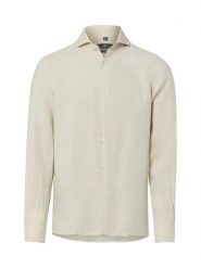 Nils Sundström koszula lniana Mężczyźni Slim Fit len beżowy, XL. Brązowe koszule Nils Sundström, m, bez wzorów, ze lnu, bez kołnierzyka, bez ramiączek. Za 229.95 zł.